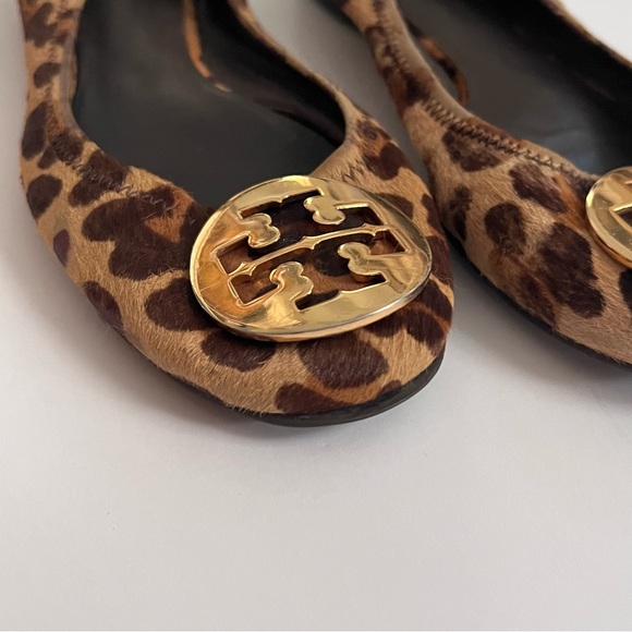 Tory Burch Cheetah Ballet Flats Reva cow hair animal print 7.5 made in Brazil - Picture 2 of 16